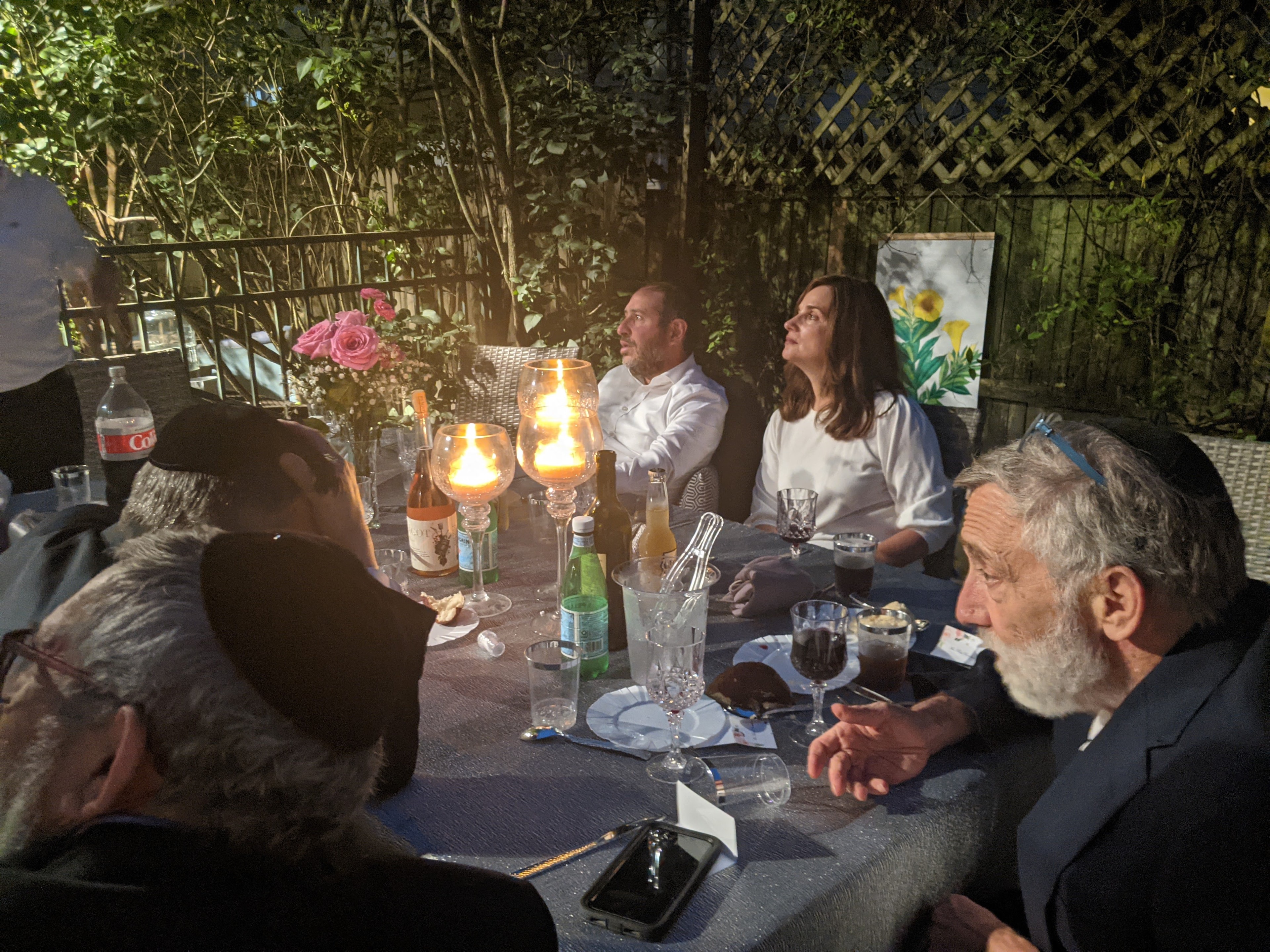 Guests dining by candlelight at the 2021 Arizal Siyum & Dinner